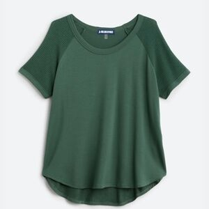 Shelby Textured Sleeve Knit Scoop Neck Top - Forest Green From Stitch Fix